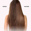 Vorher–Nachher: definierte Locken mit glänzendem Finish, langanhaltendes Styling