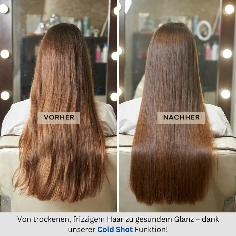 Ergebnis nach dem Styling mit dem Air Straightener Platinum – seidig glattes, glänzendes Haar mit professionellem Finish.