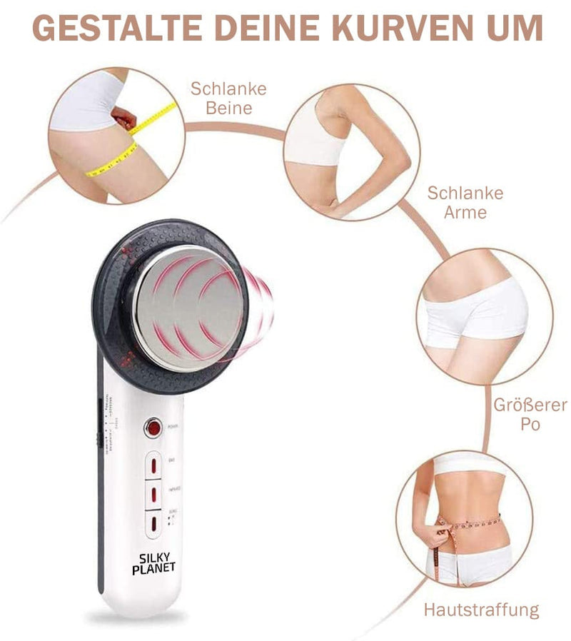 Einsatz des Silky Planet Kylea Geräts am Bauch und Gesäß – gezielte Behandlung der Problemzonen mit moderner Technik.