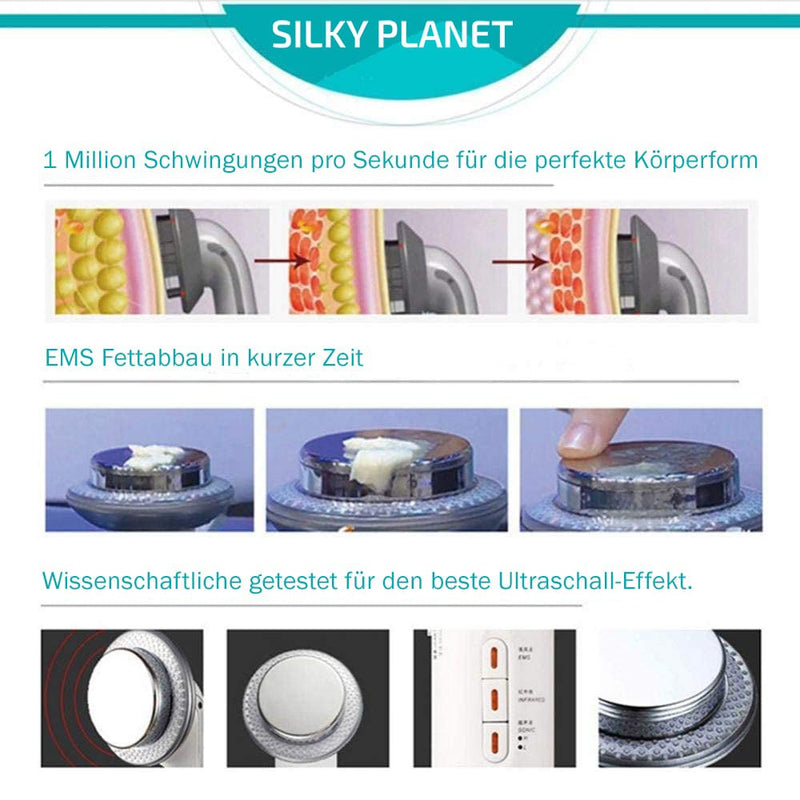 Silky Planet Anti-Cellulite Gerät Kylea – geeignet für alle Hauttypen, insbesondere zur Behandlung von Fettdepots und erschlafftem Bindegewebe.