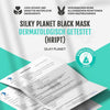 Detailaufnahme der Inhaltsstoffe der Silky Planet Mitesserentferner Maske – mit Aloe Vera und Hyaluronsäure für Pflege und Tiefenreinigung.