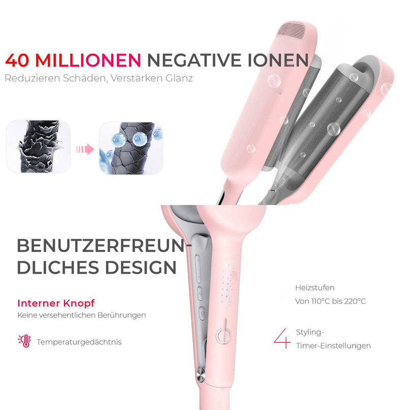 Geeignet für feines, dickes, kurzes oder langes Haar – das NovaCurl Welleneisen passt sich allen Haartypen an.