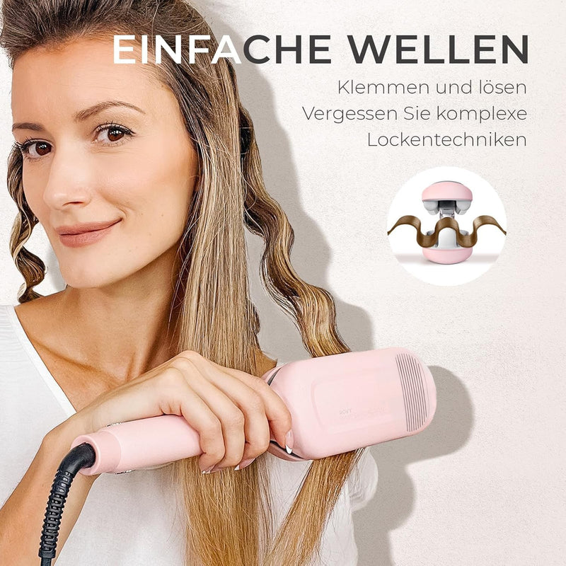 Übersicht der vier Temperaturstufen 140–220 °C beim NovaCurl Welleneisen – individuell einstellbar für jeden Haartyp.