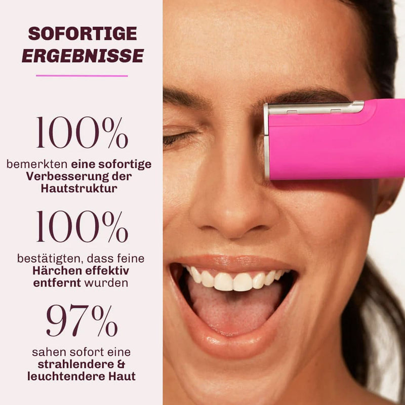 Ergebnis nach Anwendung des SILKYFLASH+ – sichtbar glatte, strahlende Haut ohne Irritationen oder nachwachsender Härchen.