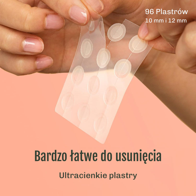 Niewidoczne plastry na pryszcze do stosowania w dzien i nocy