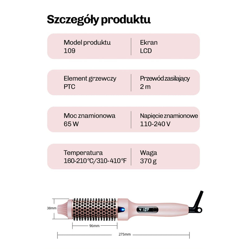 Szczotka z wyswietlaczem LED do precyzyjnej kontroli temperatury