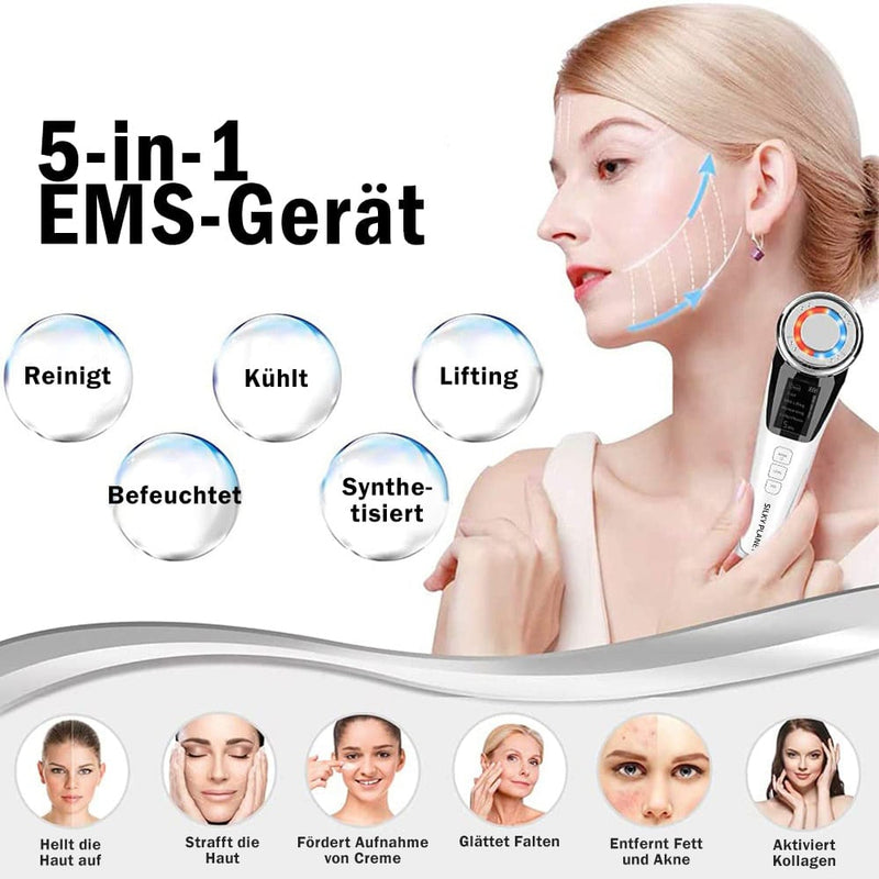 Mikrostrom-Massage auf der Stirn – sanfte, nach oben führende Bewegungen für glatter wirkende Linien