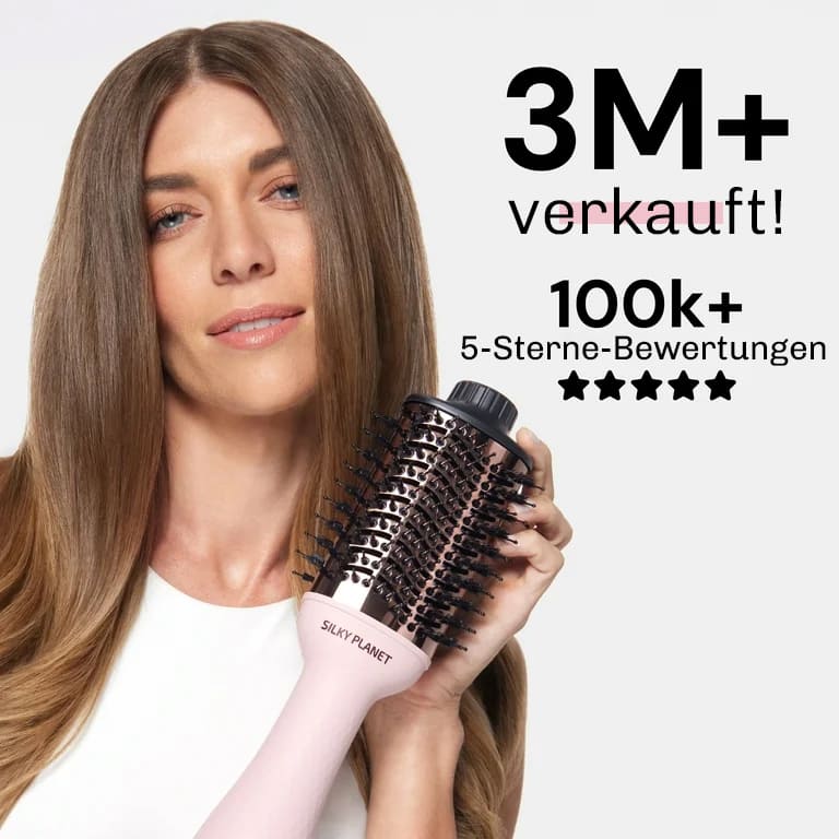 Finish mit VolumeBrush: seidig glatte Struktur, langanhaltendes Volumen ohne Frizz.