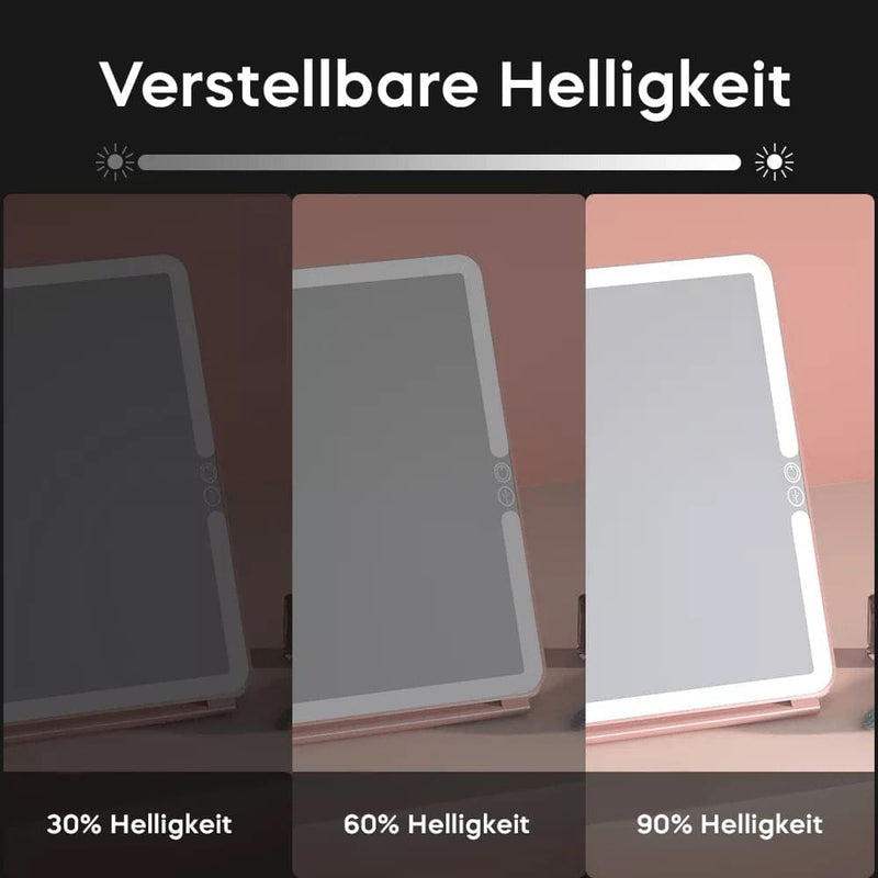 Vorher-Nachher: bessere Sichtbarkeit von Details durch helles, dimmbares LED Licht