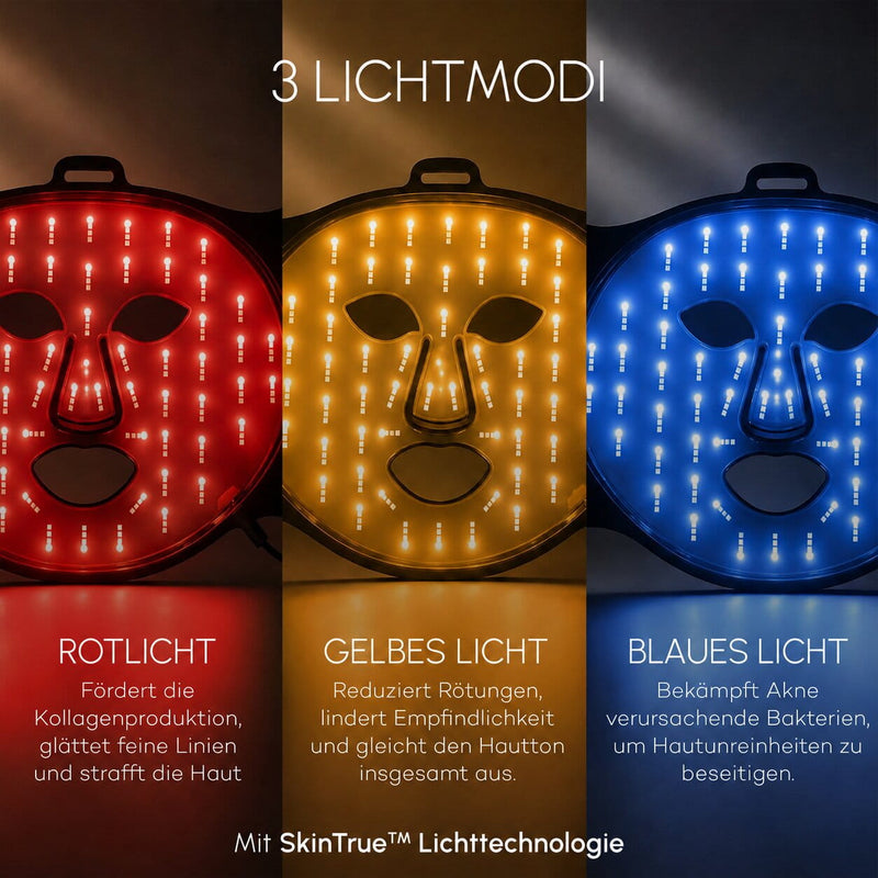 LED Face Mask fuer bessere Hautelastizitaet und strafferes Hautbild
