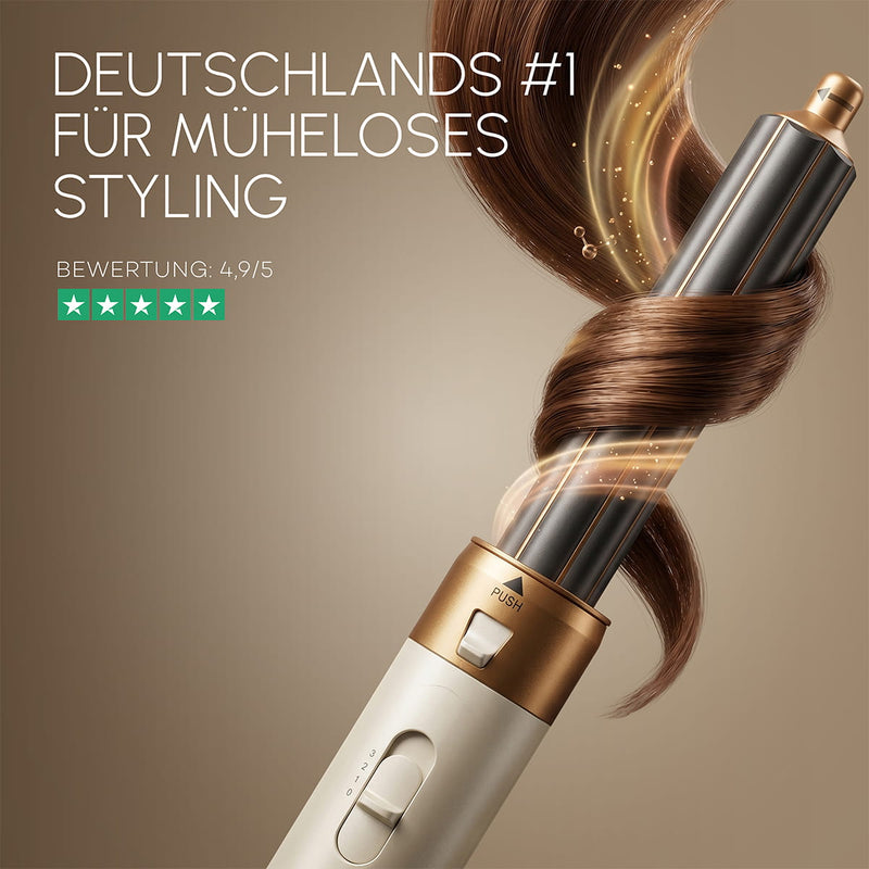 5-in-1 Lockenstab CloudAir von SilkyPlanet für vielseitige Locken, Wellen und Volumen.
