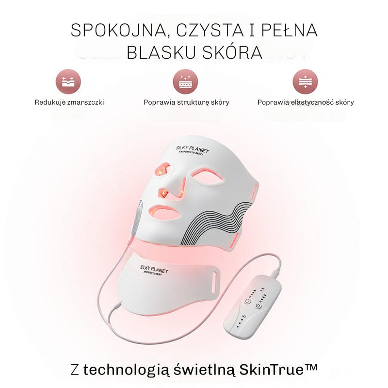 Maska LED LumiWhite pomagajaca poprawic strukture i wyglad skory