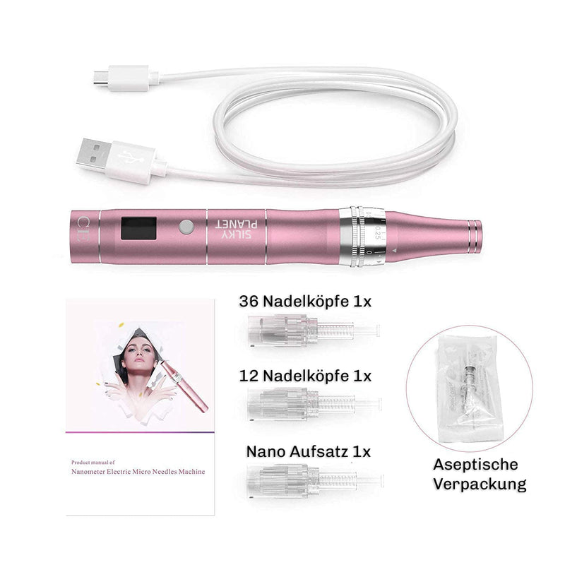 Derma Expert Microneedling Set – Pen, sterile Aufsätze und Ladezubehör für präzise Beauty-Routinen