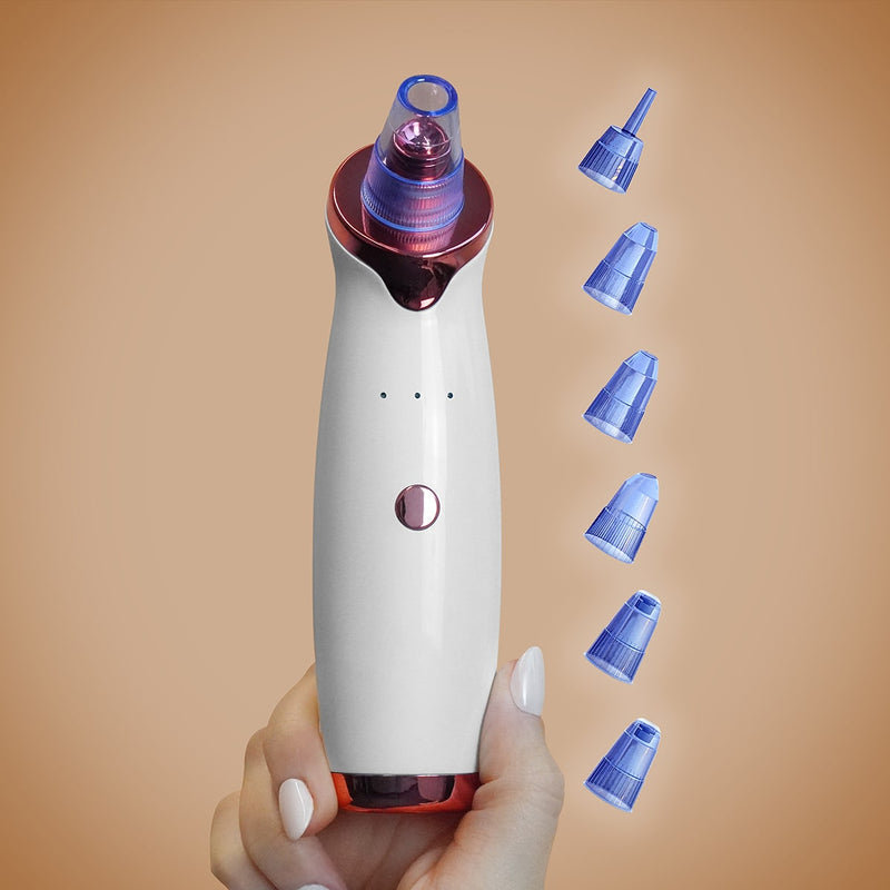 Mitesserentferner KYRA – elektrischer Porenreiniger mit Aufsätzen und Ersatzfiltern für porentiefe Reinigung