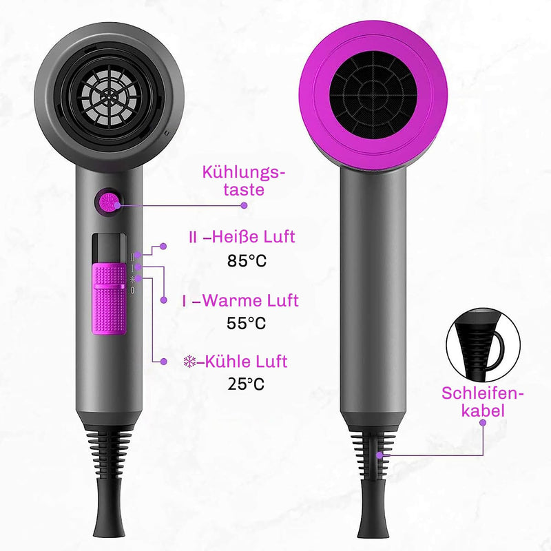 Mehrere Temperatur- und Luftstufen inkl. Coolshot – individuelles, haarschonendes Styling