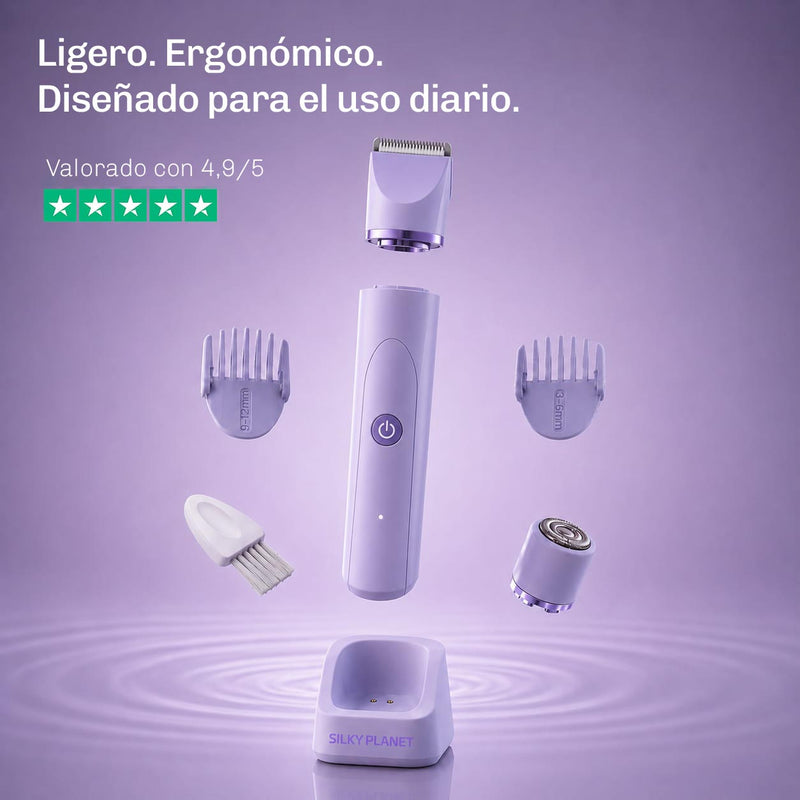 Recortadora corporal TrimCare de SilkyPlanet para una eliminación suave y precisa del vello corporal.
