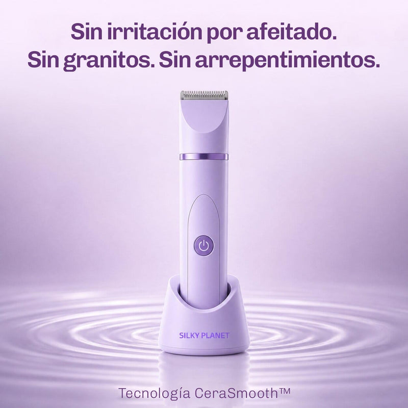 Recortadora resistente al agua para usar en seco o bajo la ducha con total comodidad.
