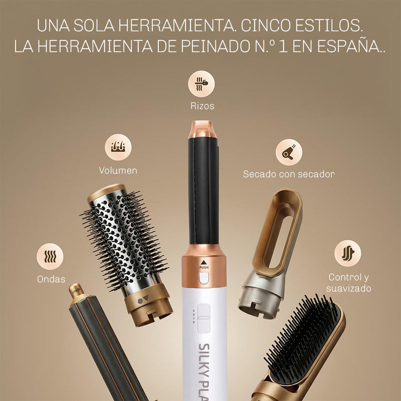 Rizador con tecnología AirFlow que distribuye el calor de forma uniforme para un peinado más suave.