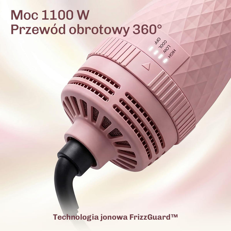 Stylizator VolumeBrush 2 w 1 zapewniający efekt blowout, większą objętość i gładkie włosy.